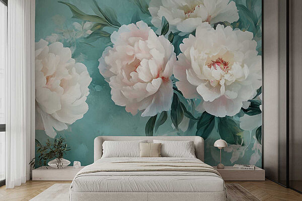 Group of white flowers Wall murals Group of white flowers