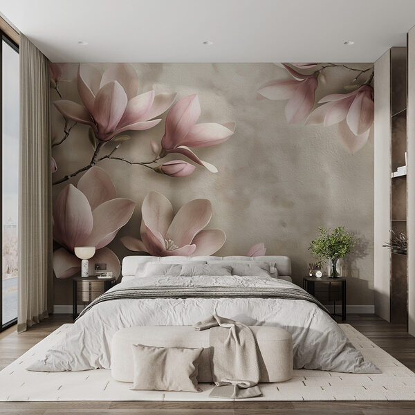Wall mural Delicate blooms in soft pastel hues (SKU: w08636v2) Wall mural Wall mural Delicate blooms in soft pastel hues (SKU: w08636v2)