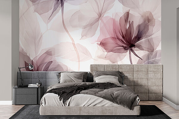 Gentle blooms in subtle hues Wall murals Gentle blooms in subtle hues