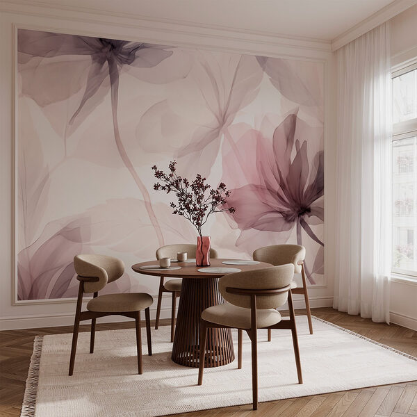 Gentle blooms in subtle hues Wall mural Gentle blooms in subtle hues