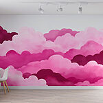 Wall murals Pink clouds in the sky