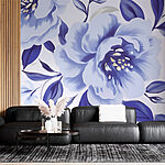 Wall murals Delicate blooms in soft blue hues
