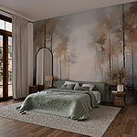 Wall murals Painting of trees and water