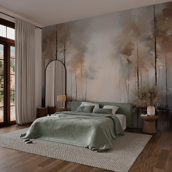 Wall murals Wall murals Painting of trees and water (SKU: w02758)