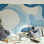 Wall murals Blue and white background