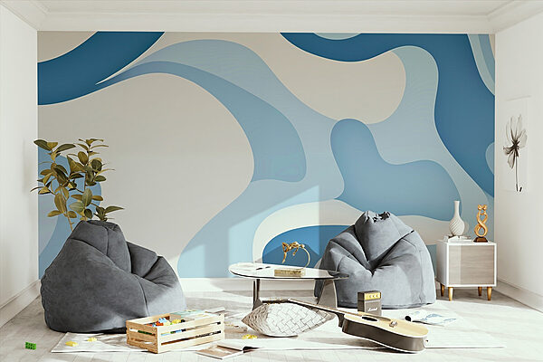 Blue and white background Wall murals Blue and white background