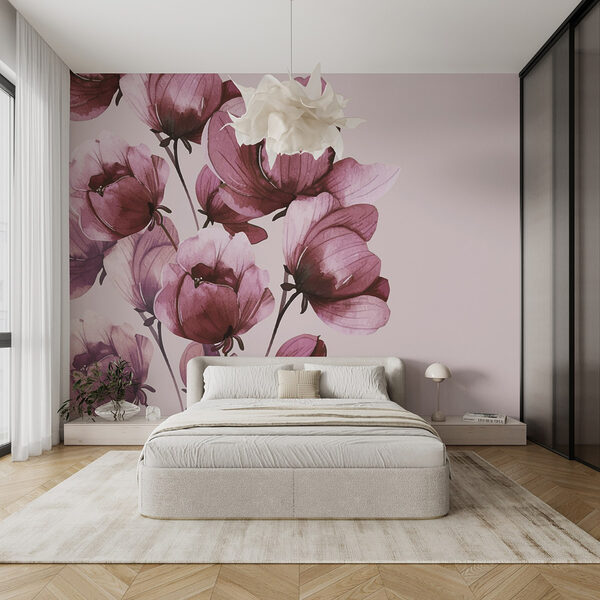 Wall murals Delicate blooms in soft hues (SKU: w02801) Wall murals Wall murals Delicate blooms in soft hues (SKU: w02801)