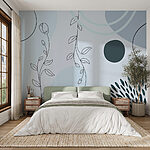 Wall murals Serene botanical line art design