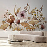 Wall murals Delicate blooms in soft watercolor hues
