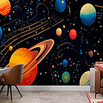 Wall murals Colorful planets and stars