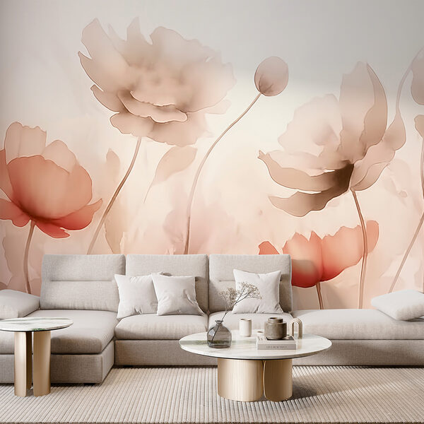Wall murals Soft blossoms in gentle hues