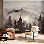 Wall mural Landscape of mountains and trees