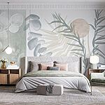 Wall murals Nature-inspired pastel foliage design.