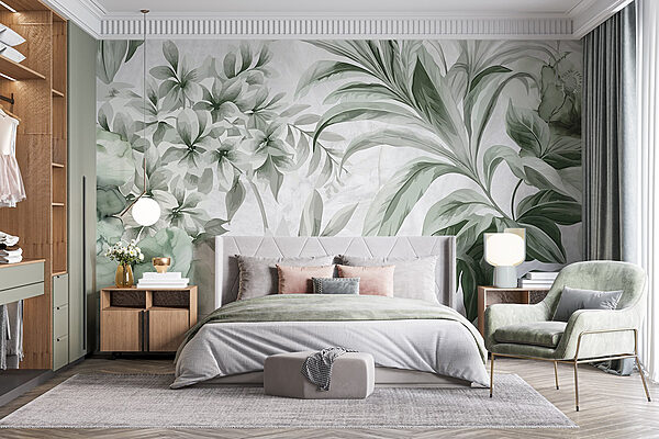 Soft hues of botanical elegance Wall murals Soft hues of botanical elegance