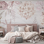 Wall murals Delicate blooms in soft pastel tones