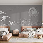 Wall murals Whale and whale in the sea