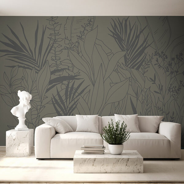 Wall murals Drawing of plants and leaves