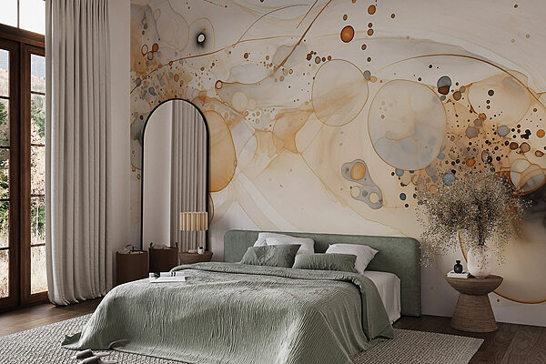 Abstract shapes in soft hues Wall murals Abstract shapes in soft hues