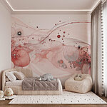 Wall mural Fluid shapes and colors intertwine beautifully