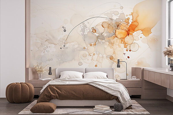 Abstract shapes in soft color palette Wall murals Abstract shapes in soft color palette