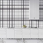 Wall murals Grey and white plaid
