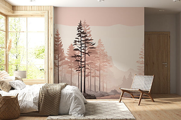 Landscape of trees and bushes Wall murals Landscape of trees and bushes