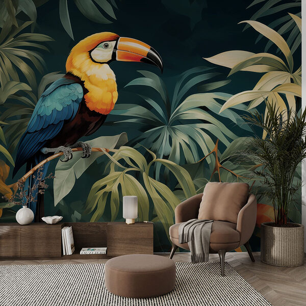 Bird sitting on a branch Wall murals Bird sitting on a branch
