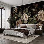 Wall murals Elegant floral arrangement on dark backdrop
