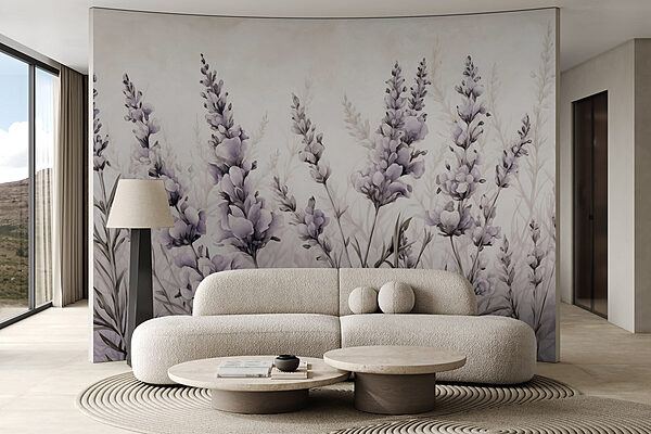 Painting of flowers and leaves Wall murals Painting of flowers and leaves