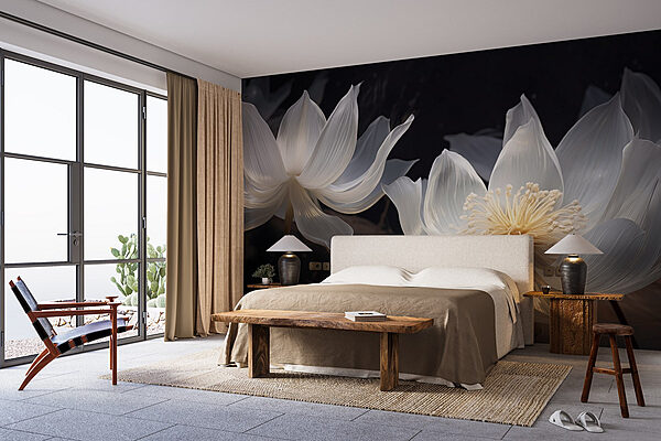Wall murals Delicate blooms in soft illumination (SKU: w02846) Wall murals Wall murals Delicate blooms in soft illumination (SKU: w02846)