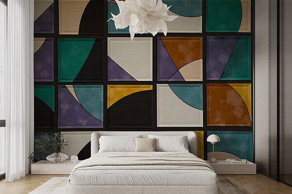 Wall with squares of different colors Wall murals Wall with squares of different colors