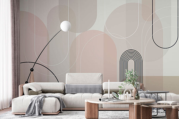 Abstract lines and shapes in harmony Wall murals Abstract lines and shapes in harmony