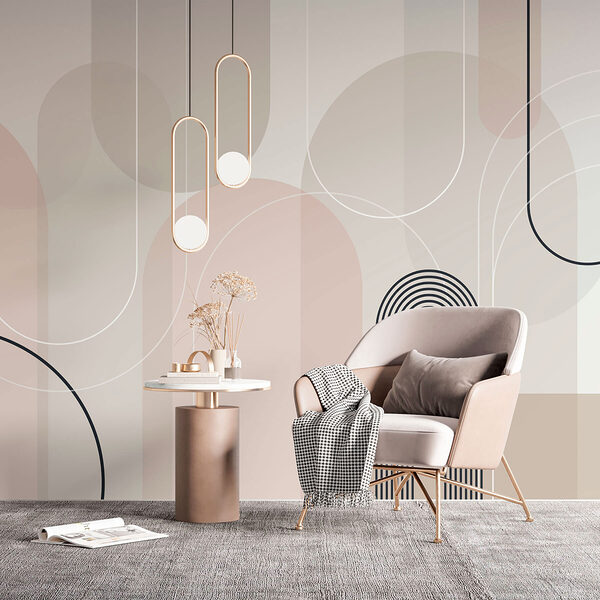 Wall mural Wall mural Abstract lines and shapes in harmony (SKU: w02826)