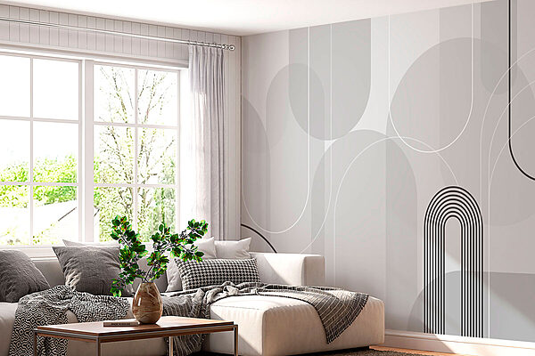 Wall mural Grey and black design
