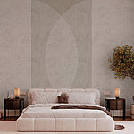 Wall murals White and gray background with a white circle