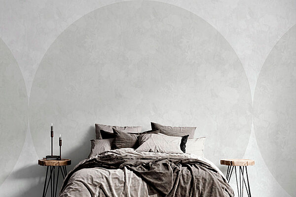 White circle with flowers on it Wall murals White circle with flowers on it