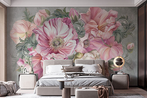 Wall murals Beautiful blooms in soft hues (SKU: w02749) Wall murals Wall murals Beautiful blooms in soft hues (SKU: w02749)