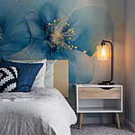 Wall murals Delicate blooms in soft blue hues