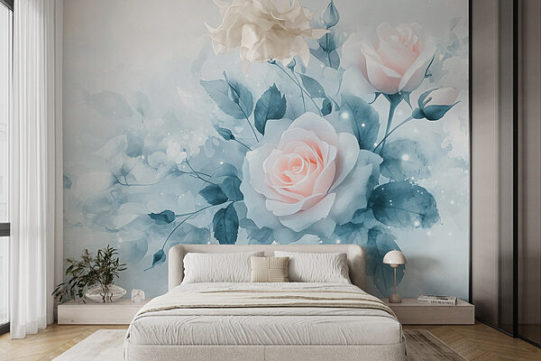 Wall murals Blossoms in a serene palette (SKU: w02871) Wall murals Wall murals Blossoms in a serene palette (SKU: w02871)
