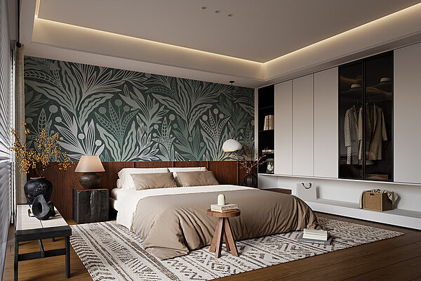 Wall murals Pattern of leaves and berries