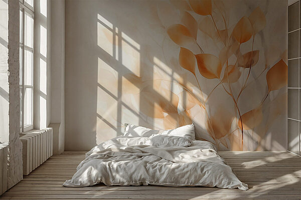 Ethereal leaves in soft light Wall murals Ethereal leaves in soft light
