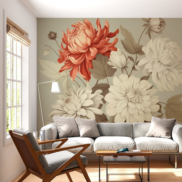 Vibrant blooms in soft hues Wall murals Vibrant blooms in soft hues