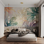 Wall murals Soft hues of tropical foliage.