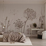 Wall murals Drawing of flowers and plants