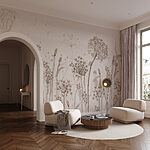 Wall mural Drawing of flowers and plants