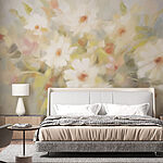 Wall murals Painting of white flowers