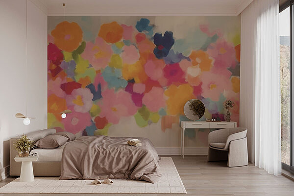 Group of colorful flowers Wall murals Group of colorful flowers