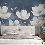 Wall murals Painting of white flowers