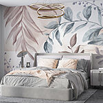 Wall murals Delicate foliage in soft pastel hues
