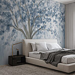 Wall murals Tree with blue leaves